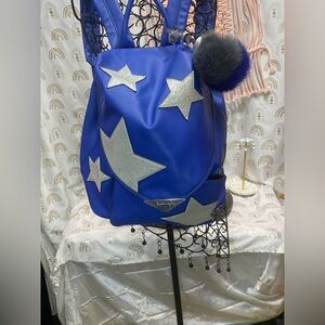 Kendall & Kylie Blue Backpack with Silver Stars